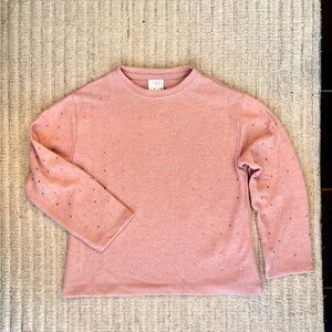 Zara Blush Pink Crystal Girl’s top, size 6, NWT